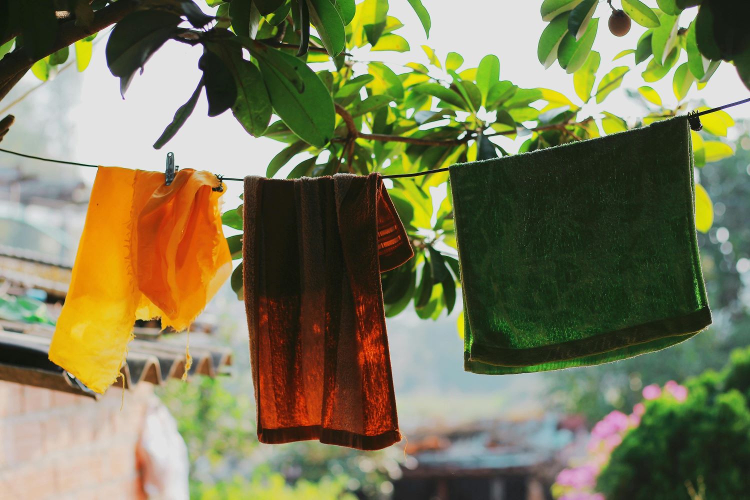 Laundry Air Drying in Summer