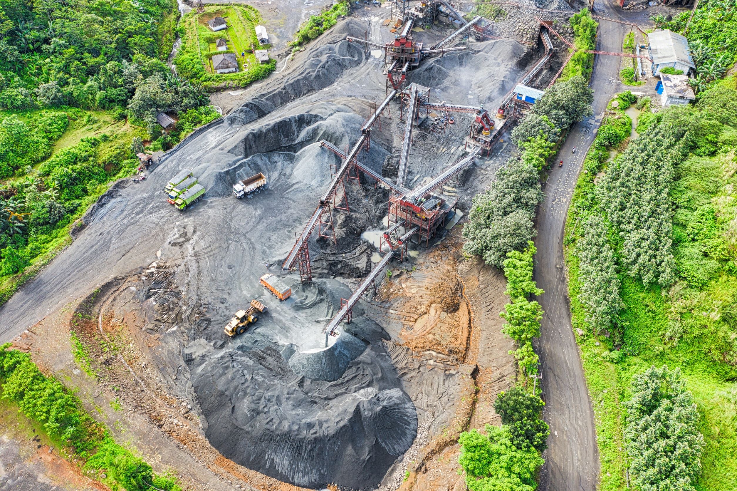 Bird's Eye View of Heavy Mining Equipment
