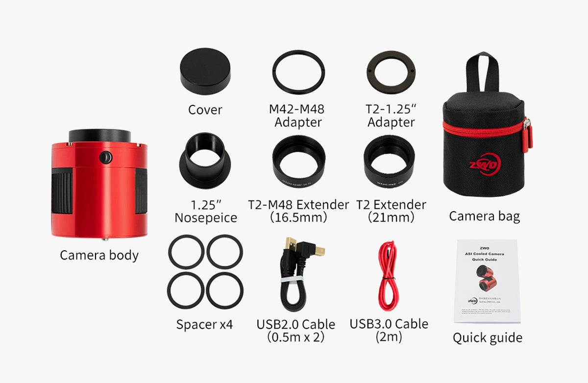 ZWO ASI183MC PRO COOLED COLOR CMOS ASTROPHOTOGRAPHY CAMERA