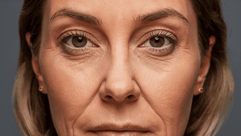 Lady with strong sunken under eyes