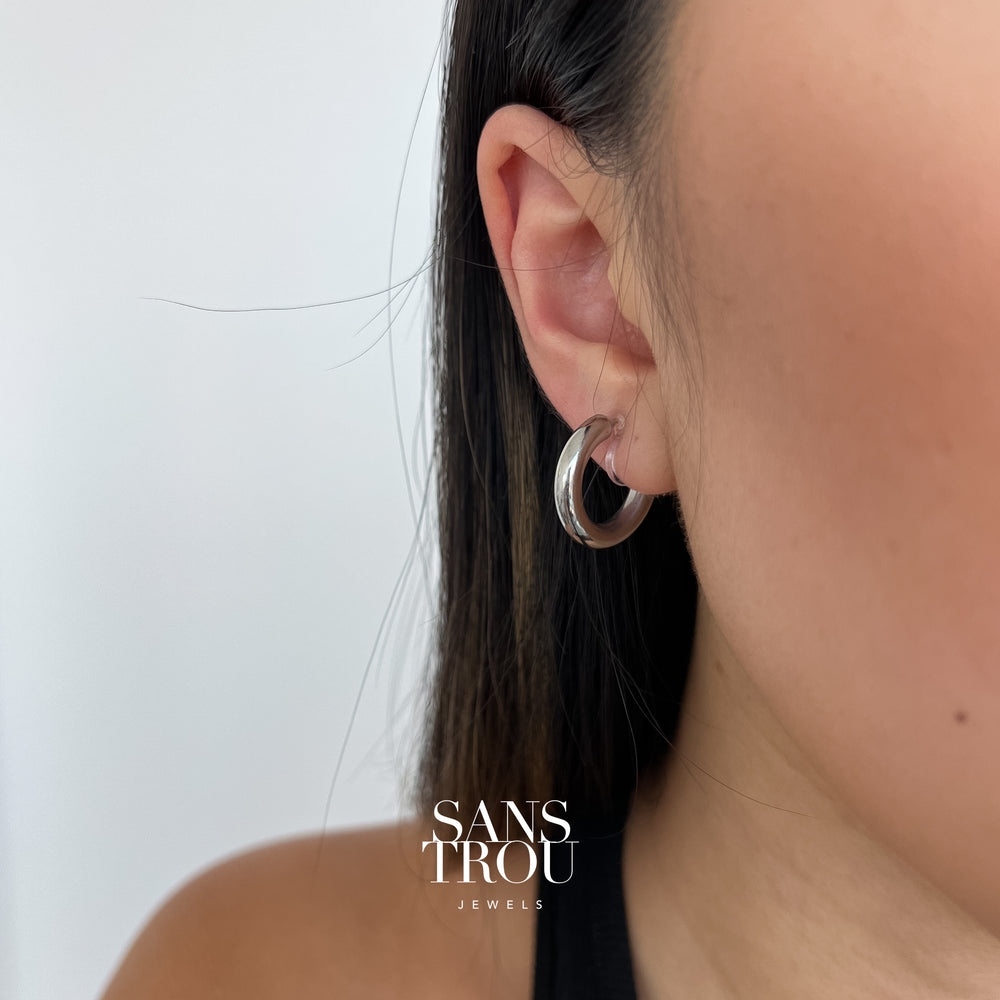 Yvette Clip-On Hoop Earrings, SANS TROU