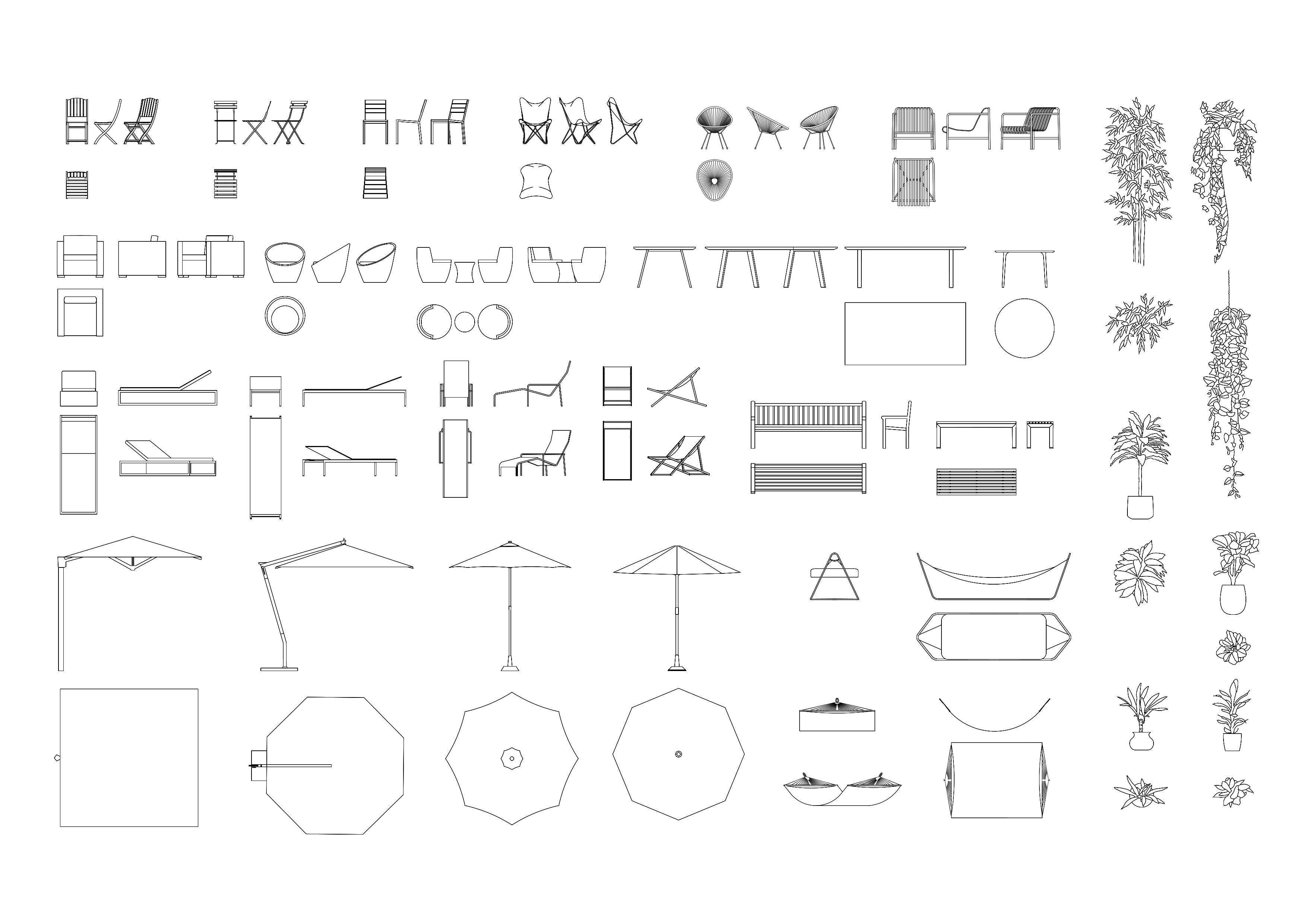 garden furniture autocad blocks download