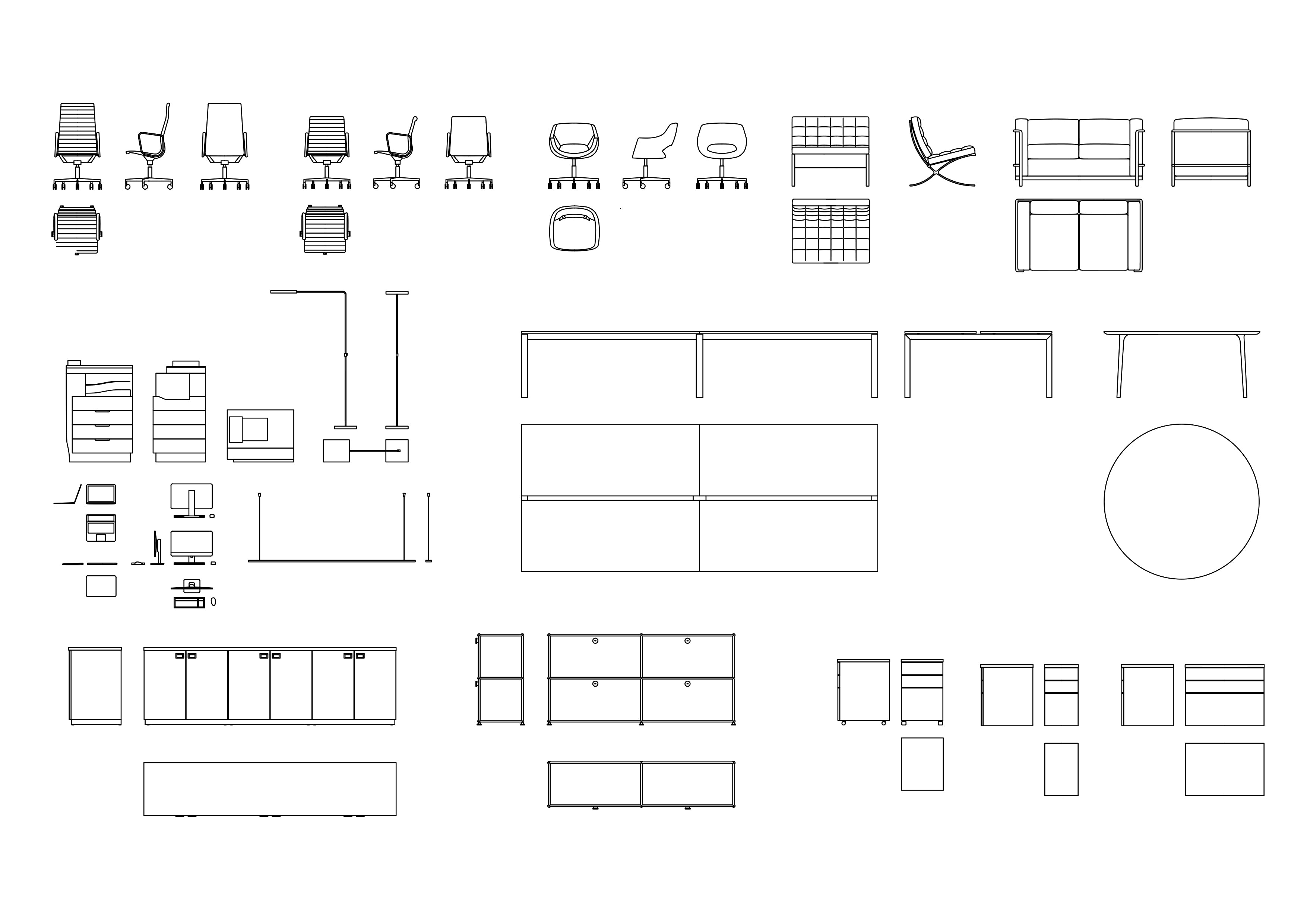 Office Furniture DWG CAD Blocks in Plan and Elevation (40+ Pieces) –  Cadnature