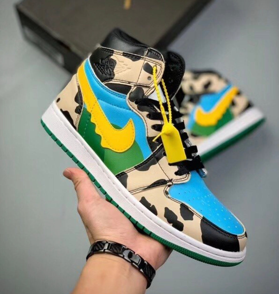 cow print air jordan 1