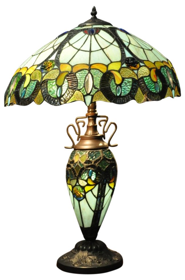 twin stem tiffany lamp