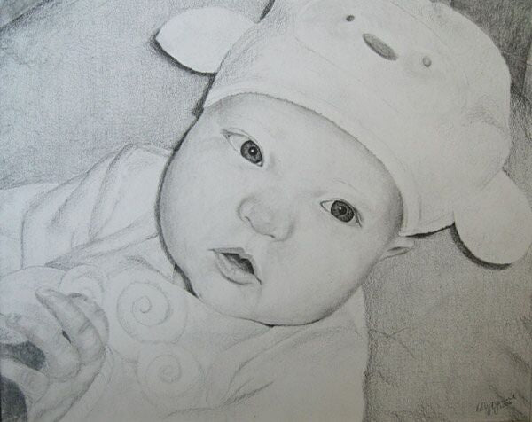 newborn baby drawings in pencil