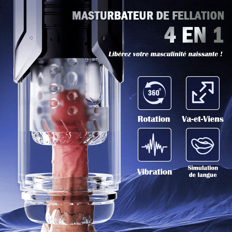 King - Masturbateur automatique 4 en 1 pour hommes, 100% étanche - Image 3