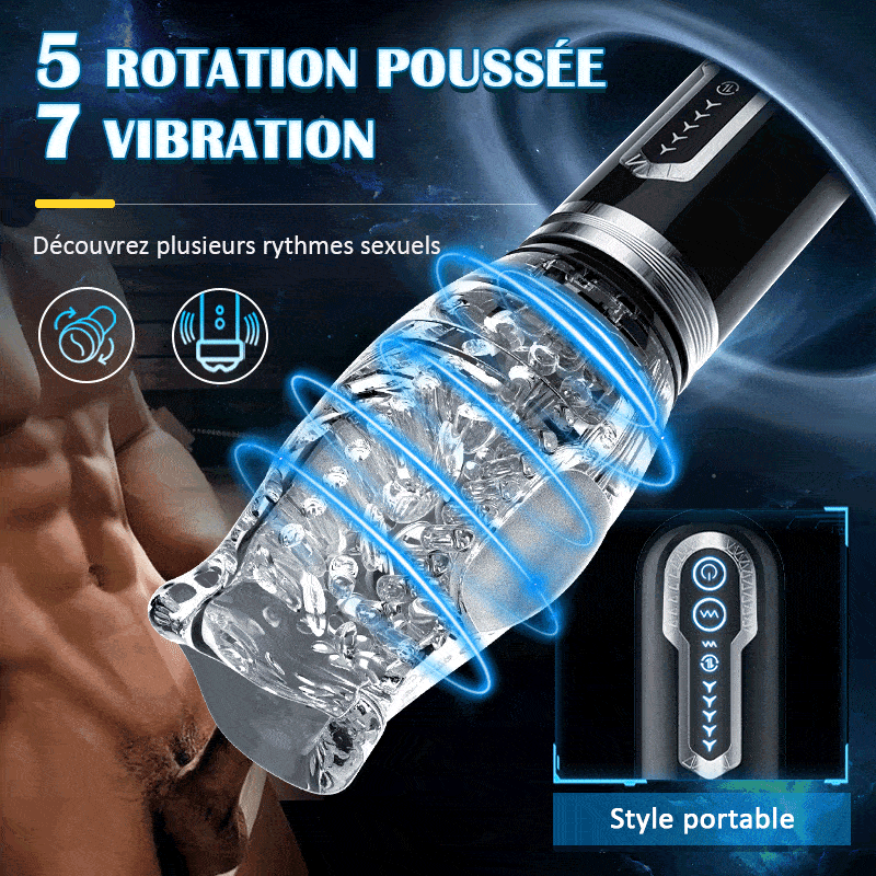 TORNADO 3.0 Version 7 Vibrant 5 Rotating Thrusting Fellation Masturbateur - Image 5