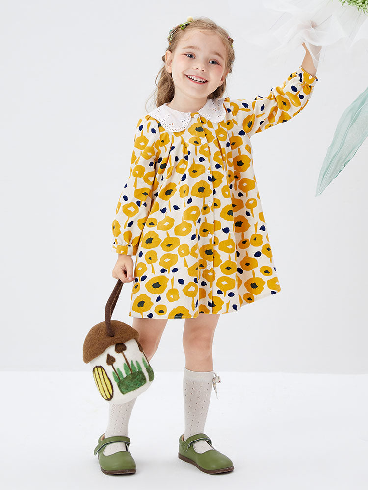 Toddler Girl Flower Printing Sweet Dress208322111007