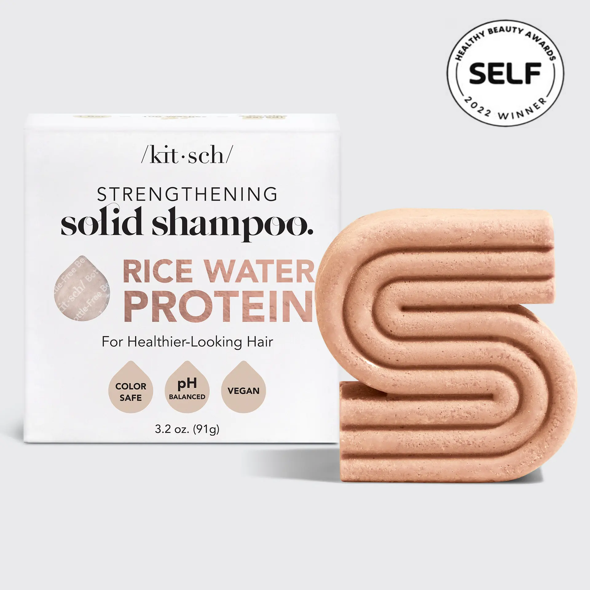 Se SHAMPOO BAR MED RIS PROTEIN - RICE WATER PROTEIN - VOLUME, STYRKE & HÅRVÆKST - Shampoo Bar - Kitsch - StudioBuus hos StudioBuus.dk