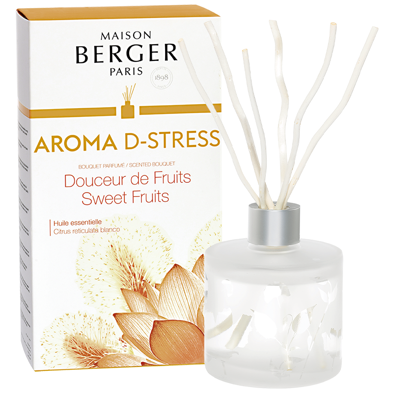 Billede af AROMA D-STRESS - FLAKON MED DUFTPINDE - SCENTED BOUQUET - Scented Bouquet / Flakon m. Duftpinde - Maison Berger - StudioBuus