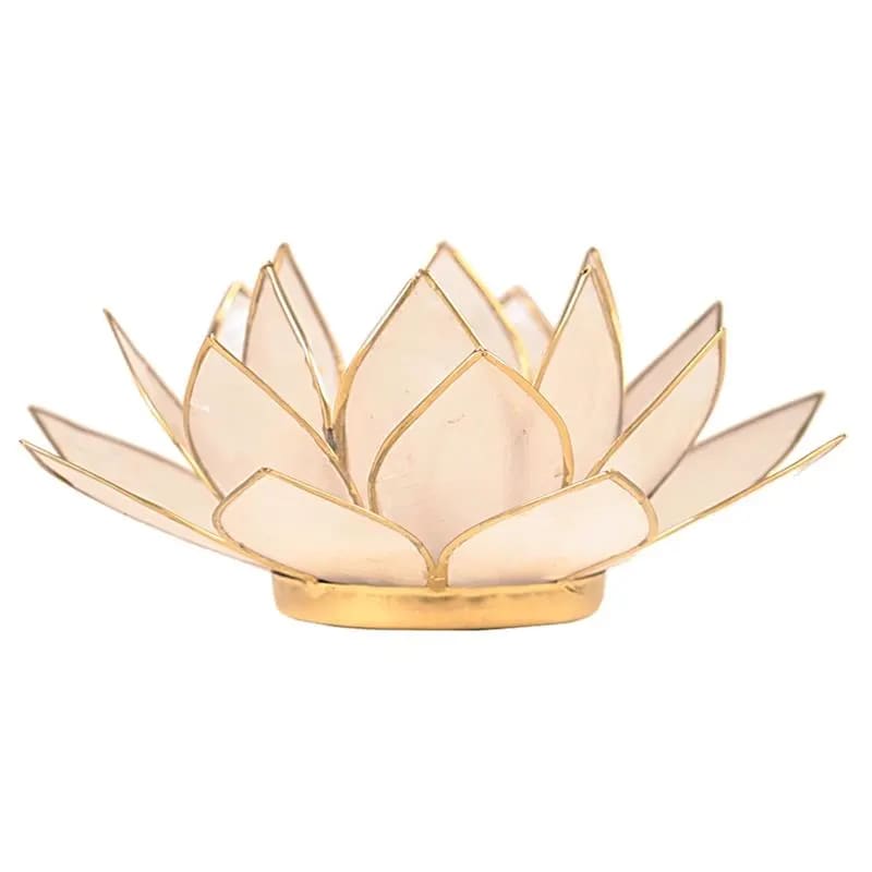 Billede af LOTUS FYRFADSSTAGE - NATURAL MED GULD KANT - - Studio Buus - StudioBuus