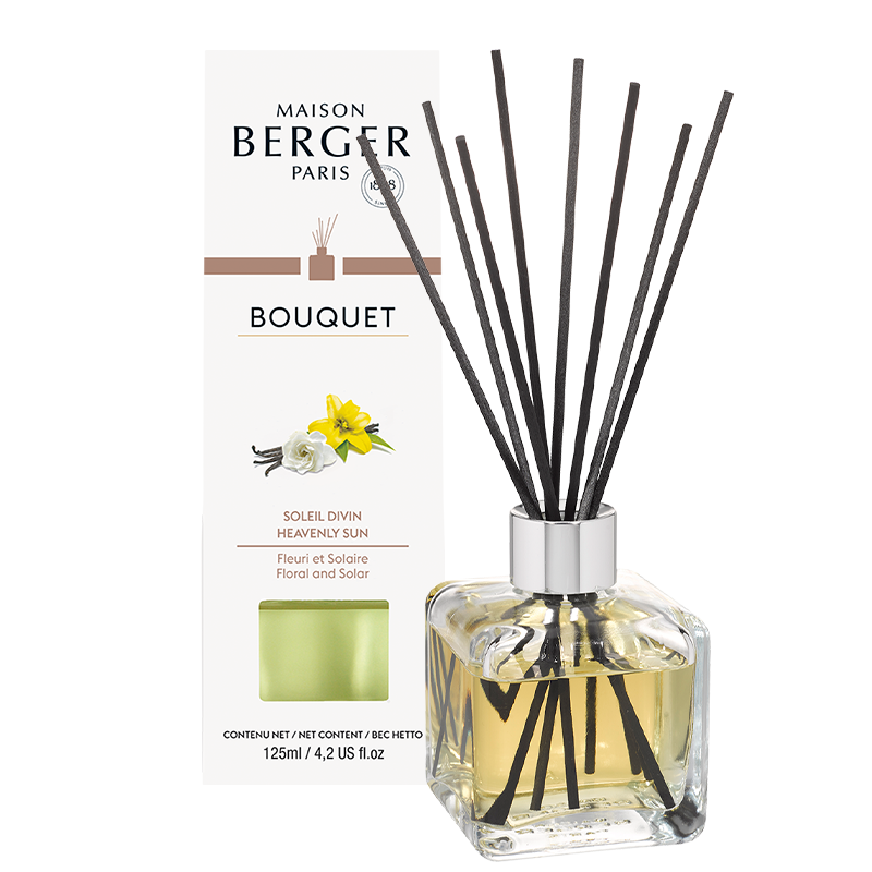 Billede af HEAVENLY SUN - CUBE FLAKON MED DUFTPINDE - SCENTED BOUQUET - Scented Bouquet / Flakon m. Duftpinde - Maison Berger - StudioBuus