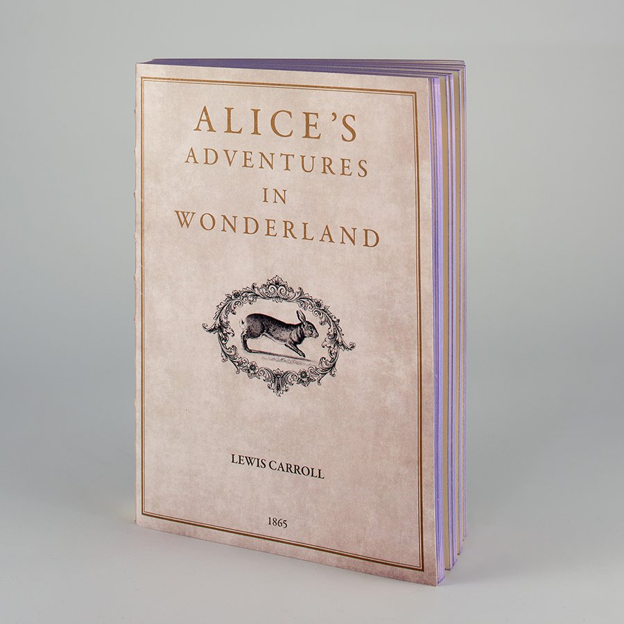 Billede af ALICE`S ADVENTURES IN WONDERLAND - NOTESBOG - LIBRI MUTI - notesbog - Slow Design - StudioBuus