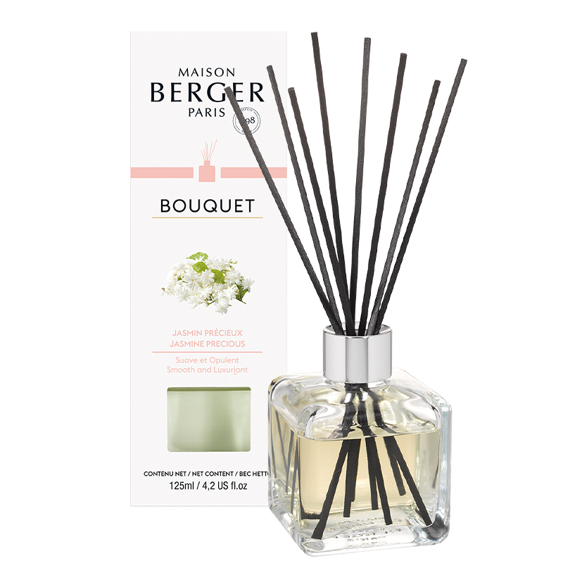 Billede af PRECIOUS JASMINE - CUBE FLAKON MED DUFTPINDE - SCENTED BOUQUET - Scented Bouquet / Flakon m. Duftpinde - Maison Berger - StudioBuus