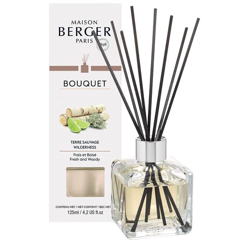 Billede af WILDERNESS - CUBE FLAKON MED DUFTPINDE - SCENTED BOUQUET - Scented Bouquet / Flakon m. Duftpinde - Maison Berger - StudioBuus