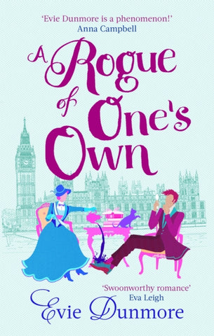 cartoon cover of the two protagonists having afternoon tea in front of a backdrop of the houses of parliament.