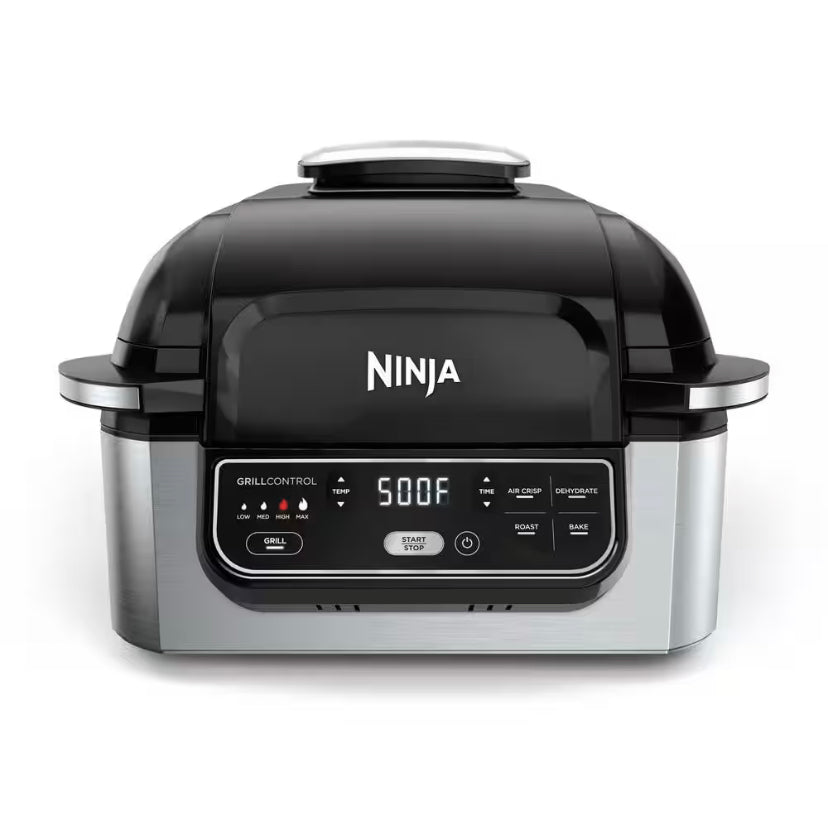 NINJA Foodi 5-in-1 Indoor Grill with 4 Qt. Air Fryer, Roast, Bake, Dehydrate and Cyclonic Grilling (AG301)