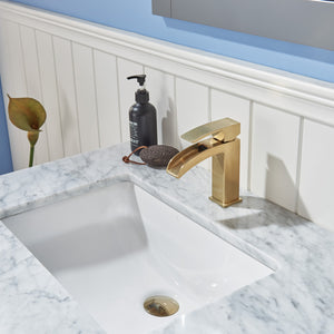 Altair Remi 30" Single Bathroom Vanity Set in Gray and Carrara White Marble Countertop without Mirror 532030-GR-CA-NM