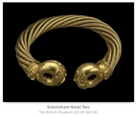 The Snettisham Great Torc, history of men's necklace