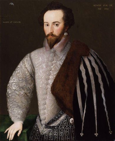 Sir Walter Raleigh, history of men's jewelry.