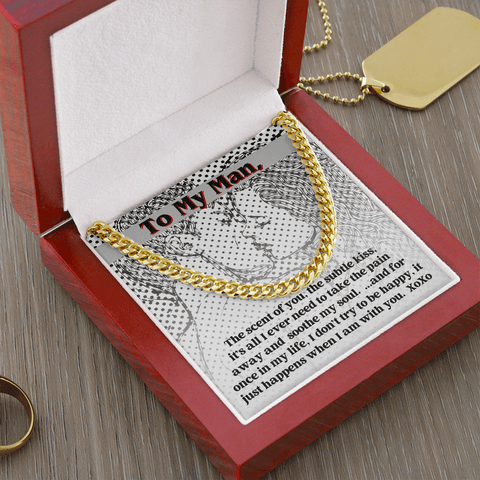 Necklace for boyfriend, Cuban link chain, with a sexy message