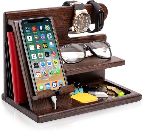 father's day gifts on amazon - wood docking phone station