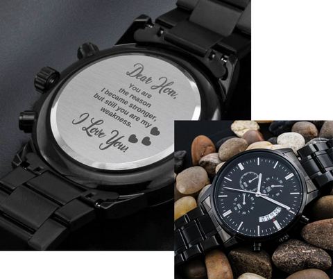 watch with message engraving