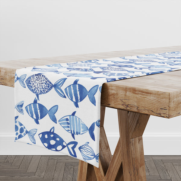 Watercolour Fish PVC Table Runner - 1.3m