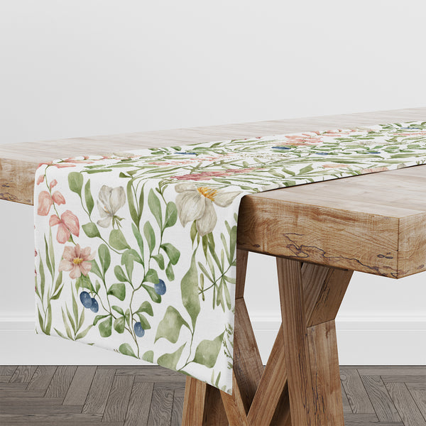 Berries and Flowers PVC Table Runner