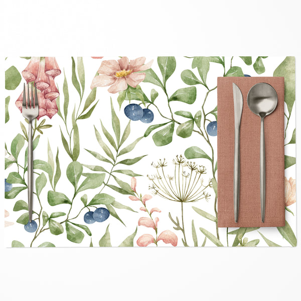 Berries and Flowers PVC Placemats