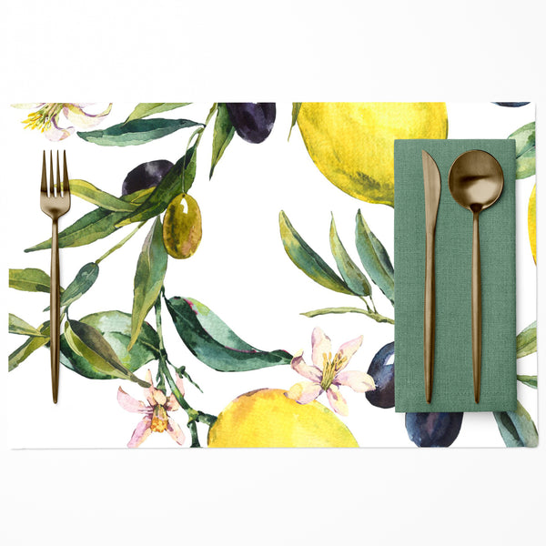 Lemons and Olives PVC Placemats