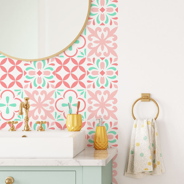 Turquoise and Pink Pattern