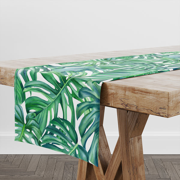 Monstera Leaves PVC Table Runner