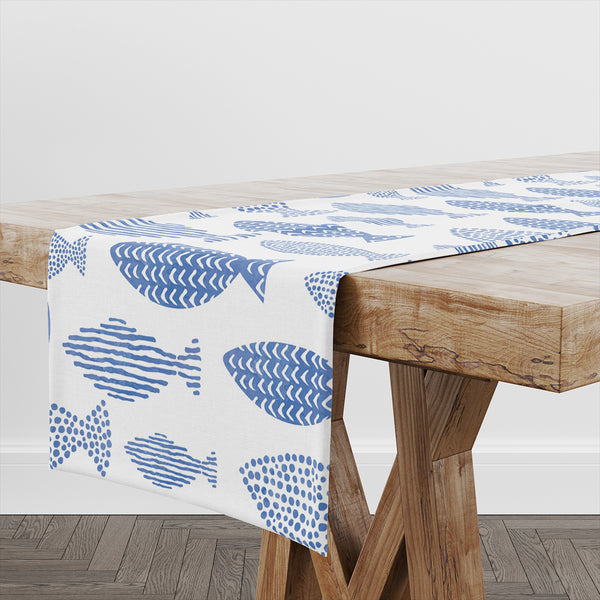 Blue Fish PVC Table Runner