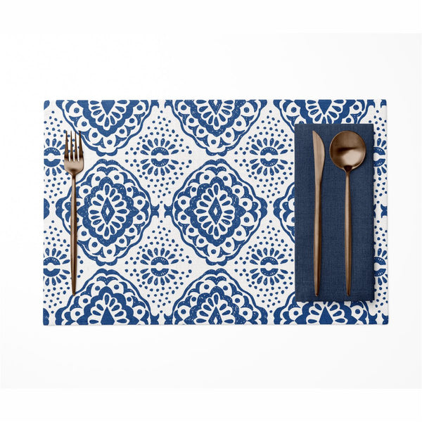 Navy Ikat PVC Placemats