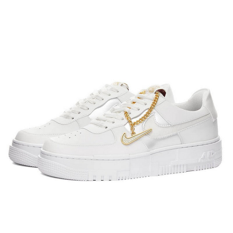 white air force 1 with gold chain