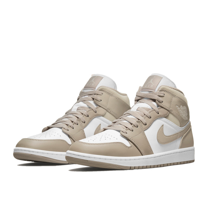 air jordan 1 mid linen white