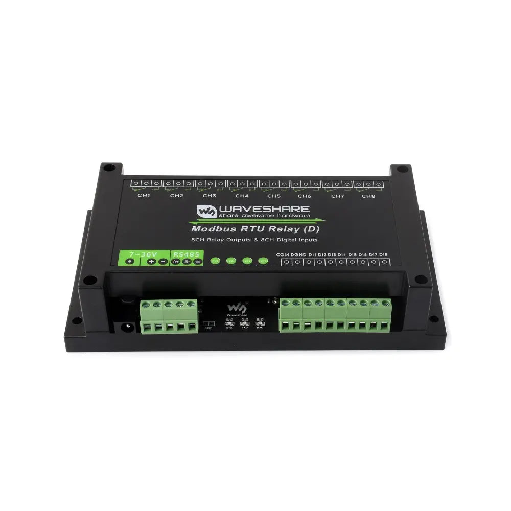 Waveshare Industrial Modbus RTU 8-Ch Relay Module w/ Digital Input & RS485 Interface - Image 4