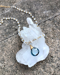 Blue topaz and Moonstone Necklace