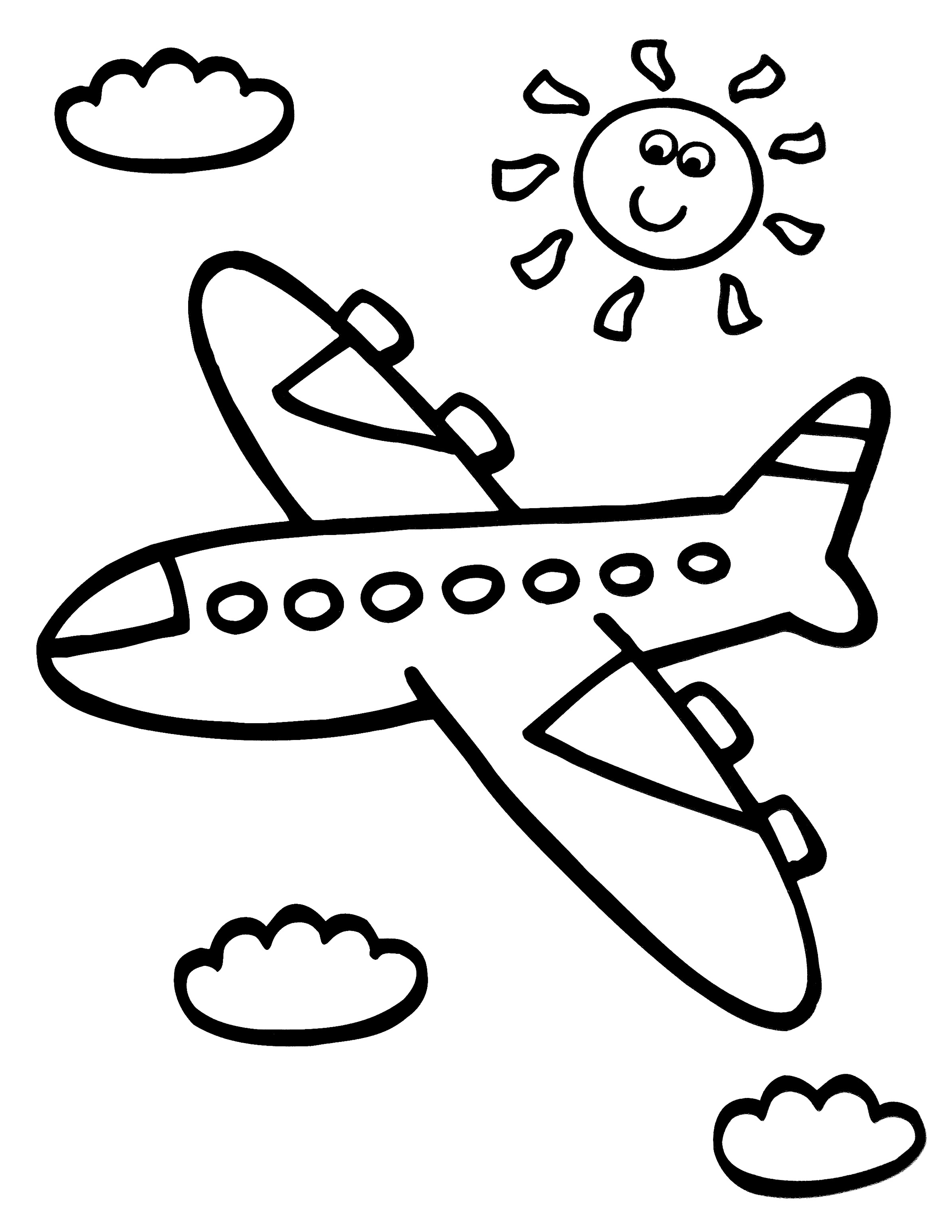 Airplane Coloring Page – Kimmi The Clown