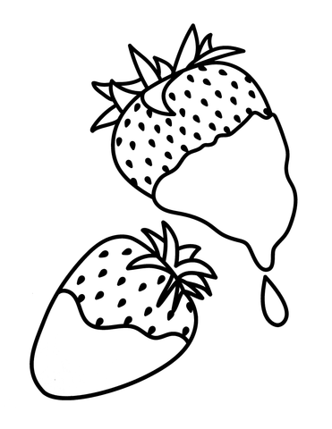 Chocolate Strawberries Coloring Page