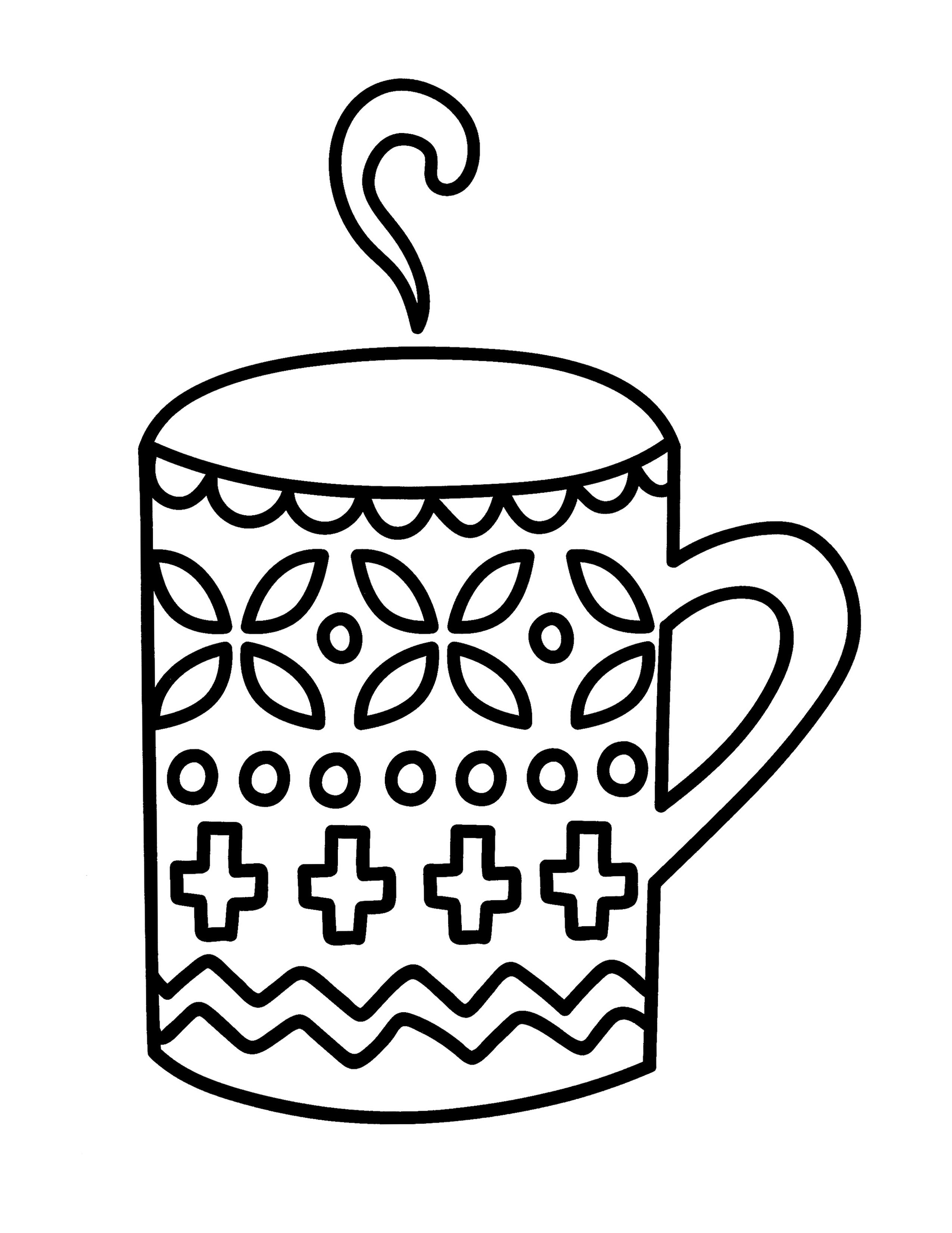 coffee mug coloring page