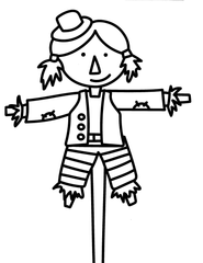 Scarecrow Girl Coloring Page