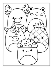 Squishmallows Friends Coloring Page