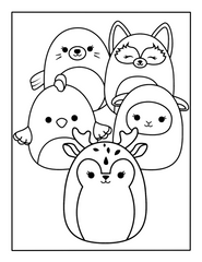 Squishmallows Winter Coloring Page