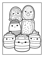 Squishmallows Breakfast Coloring Page