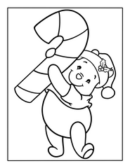 Winnie the Pooh Christmas Coloring Page