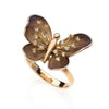 Butterfly ring 18 kt gold