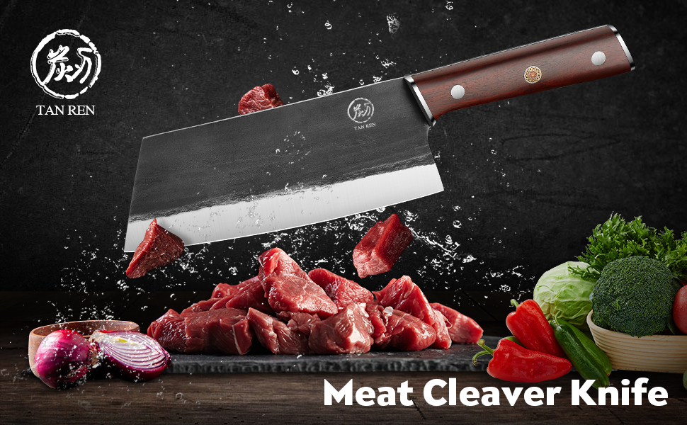  ENOKING Cleaver Knife, 7.5 Inch Hand Forged Meat Cleaver Heavy  Duty Bone Chopper German High Carbon Stainless Steel Butcher Knife with  Full Tang Handle for Home Kitchen and Restaurant, Ultra Sharp 